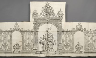 Dessein des Grandes Grilles posées sur la Place royale de Nancy en 1755 by Jean Lamour